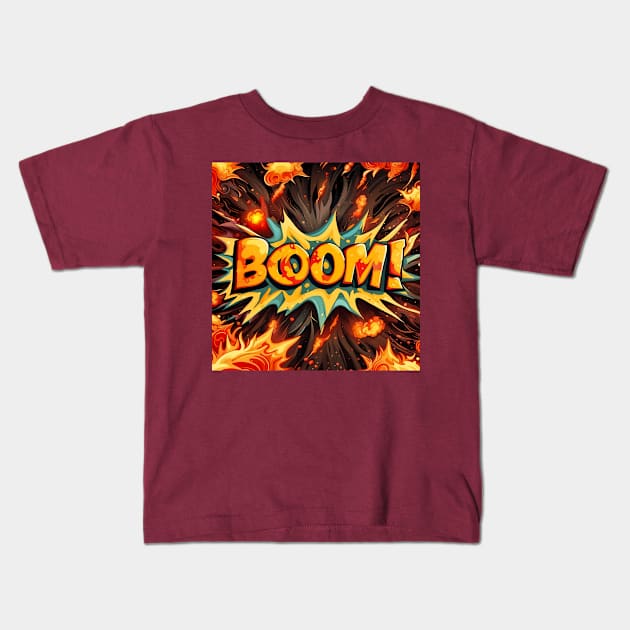 Hellfire Bend - 'Boom!' Amid Fiery Explosions Tee Kids T-Shirt by trubble